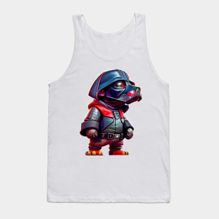 Playful Dachshund in Unique Dark Lord-Inspired Costume Tank Top